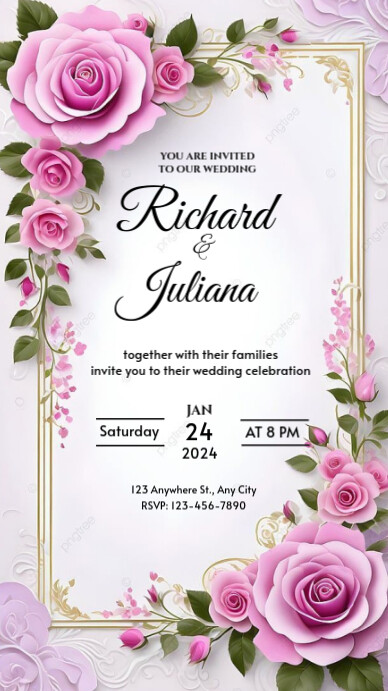 Copy of White Maximalist Wedding Invitation Card Flyer Template (1 ...