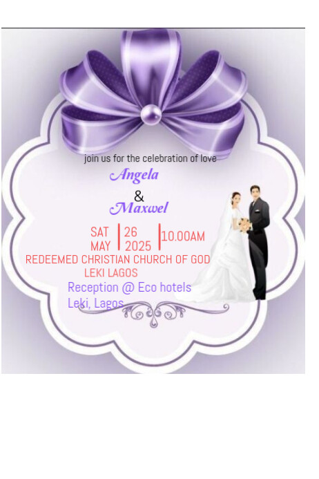 White Maximalist Wedding Invitation Editable Poster template