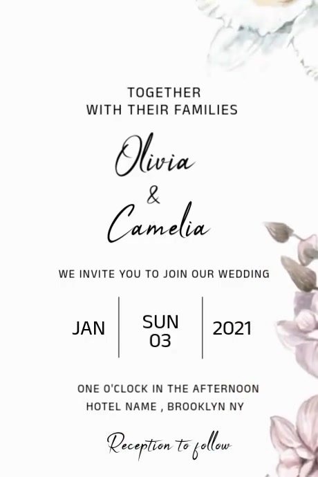 White Maximalist Wedding Invitation Template Video Design  Poster Cartaz