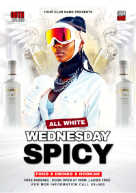 White Maximalist Wednesday Spicy Party A4 template