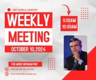 White Maximalist Weekly Meeting Function Larg Großes Rechteck template