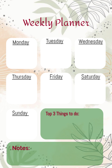 White Maximalist Weekly Planner Poster Template | PosterMyWall