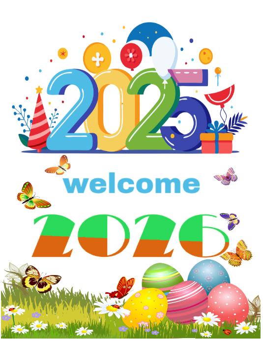 Plantilla de White Maximalist Welcome 2026 Flyer (us Letter), welome ...