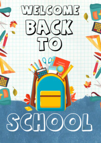 White Maximalist Welcome Back To School Back To School  A1 template
