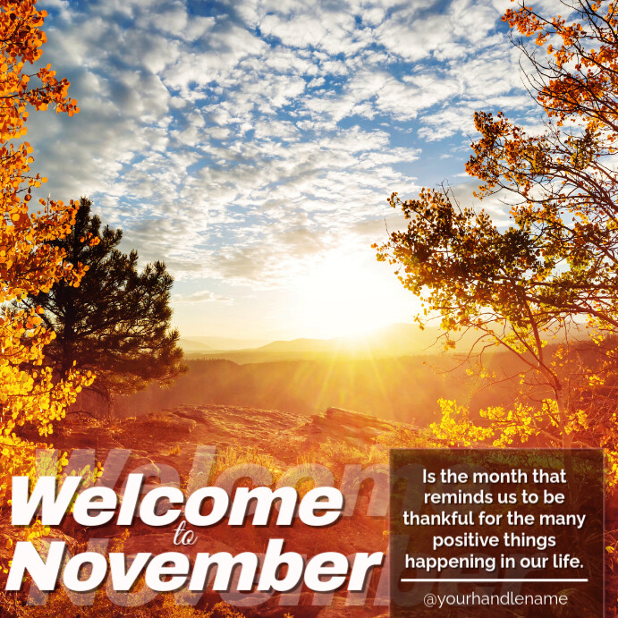 White Maximalist Welcome November prayer Instagram Post Template ...