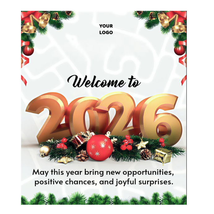 White Maximalist Welcome To 2026 Instagram Post Template | PosterMyWall