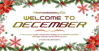 White Maximalist Welcome To December Facebook Event Cover template