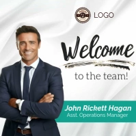 White Maximalist Welcome To The Team Design Square (1:1) template