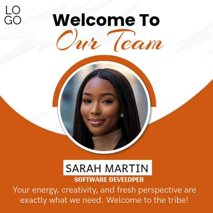 White Maximalist Welcome To The Team  Instagram Post template