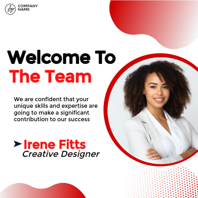 White Maximalist Welcome To The Team Instagram Post template