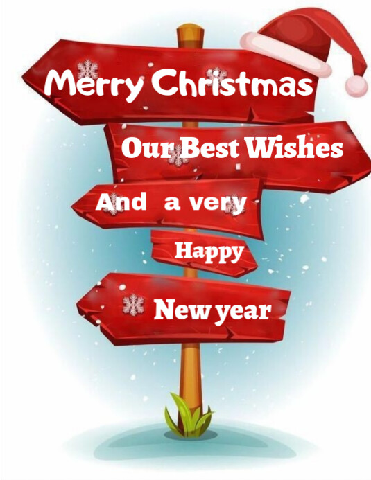 Plantilla de White Maximalist White And Red Merry Christmas And Happy ...