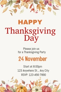 White Maximalist White And Red Thanksgiving Day  Tumblr Graphic template
