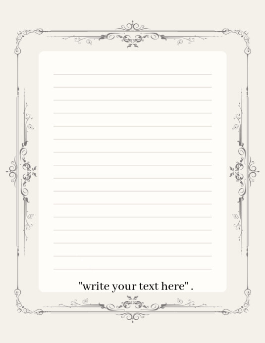White Maximalist White Assignment And Letter Writing Background Page's  Flyer (us Letter) template