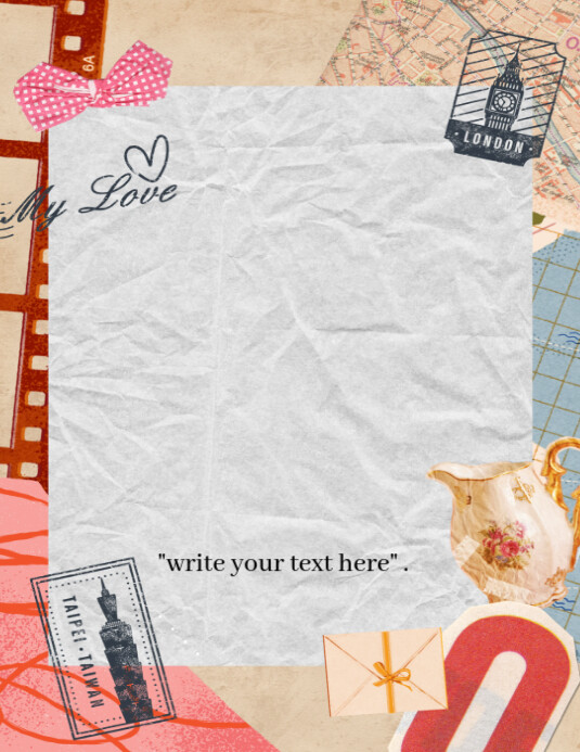 White Maximalist White Assignment Writing Background  Flyer (us Letter) template