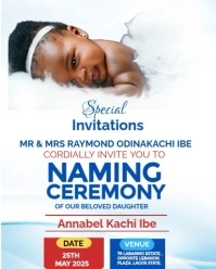 White Maximalist White Background Naming Ceremony Flyers  Instagram Portrait template