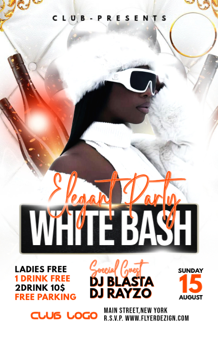 White Maximalist White Bash Party Tabloid template