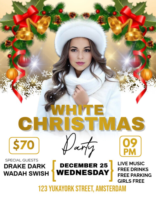 Copy of White Maximalist White Christmas Party Flyer (us Letter ...