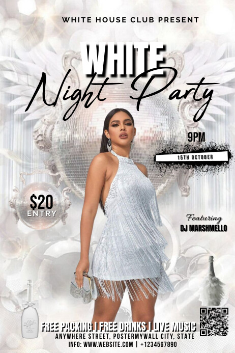 Copy of White Maximalist White Club Party Design Pos | PosterMyWall
