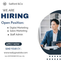 White Job Hiring Announcement Instagram Post Template