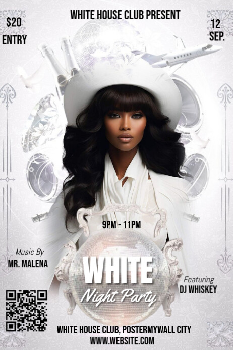 Copy of White Maximalist White Night Party Poster | PosterMyWall