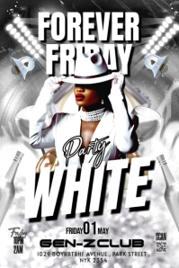 White Maximalist White Party  Banner 4' × 6' template