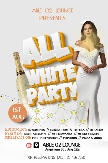 Copy of White Maximalist White Party Flyer Poster | PosterMyWall