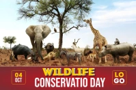White Maximalist Wildlife Conservation Day  Poster Cartaz template