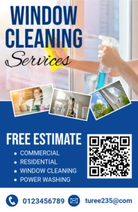 White Maximalist Window Cleaning Services Fly Tabloid template