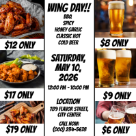 White Maximalist Wing Day Event Instagram Post template