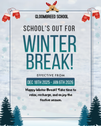 White Maximalist Winter Break Ads Instagram Portrait template
