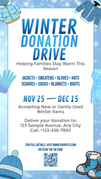 White Maximalist Winter Coat Drive Instagram Story Instagram-verhaal template