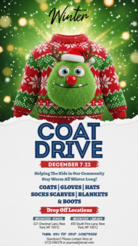 White Maximalist Winter Coat Drivection Instagram Story template