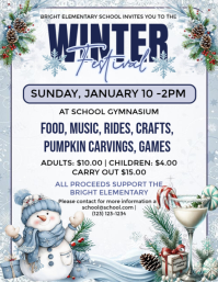 White Maximalist Winter Festival Invitation Flyer (us Letter) template