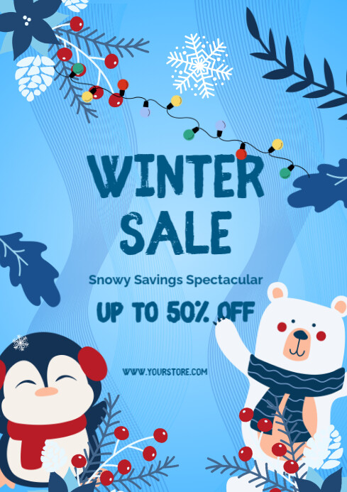 White Maximalist Winter Sale A2 template