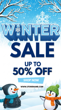 White Maximalist Winter Sale Template Instagram Story