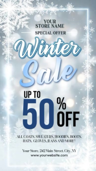White Maximalist Winter Sale Template Instagram Story