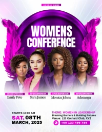 White Maximalist Women's Day Church Service Flyer (us Letter) template