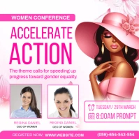 White Maximalist Women's Day Conference Template Design Instagram Post