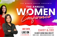 White Maximalist Women Conference Invite Flye Label template
