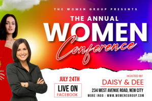 White Maximalist Women Conference Invite Flye Label template