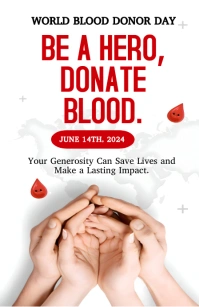 White Maximalist World Blood Donor Day Flyer Poniekoerant template