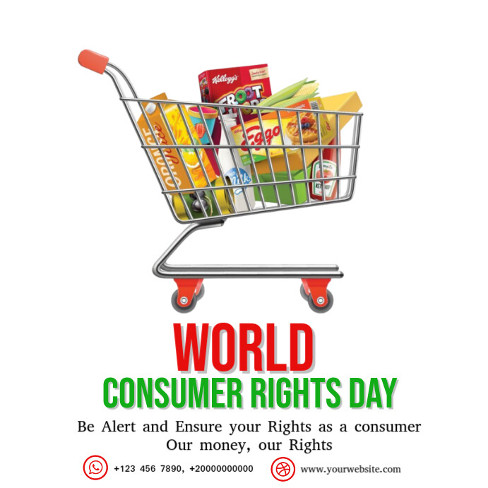 White Maximalist World Consumer Rights Day Instagram Post template