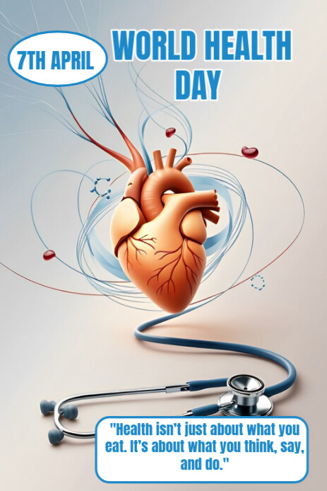 White Maximalist World Health Day  Pinterest Graphic template