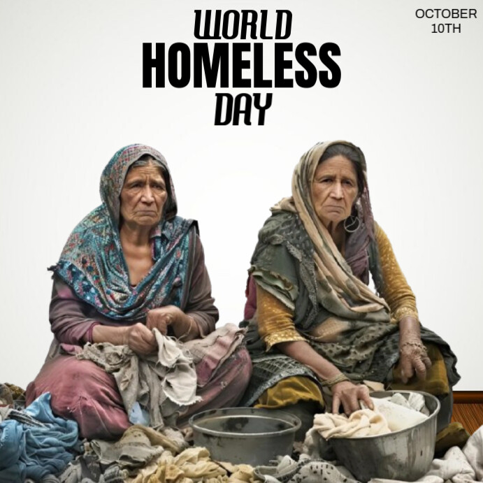 Plantilla de White Maximalist World Homeless Day Instagram Post ...