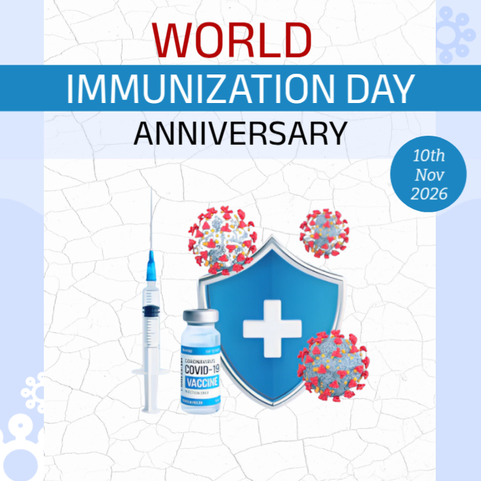 White Maximalist World Immunization Day Instagram Post template