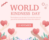 White Maximalist World Kindness Day Medium Rectangle template