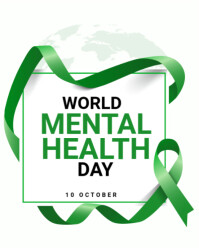 White World Mental Health Day Instagram Portrait Template