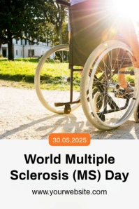 White Maximalist World Multiple Sclerosis (ms) Day Pinterest Graphic template