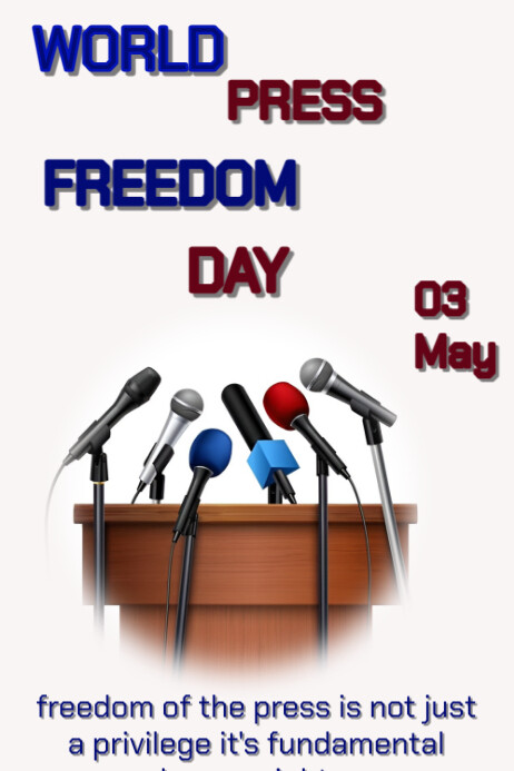 White Maximalist World Press Freedom Day  Poster template