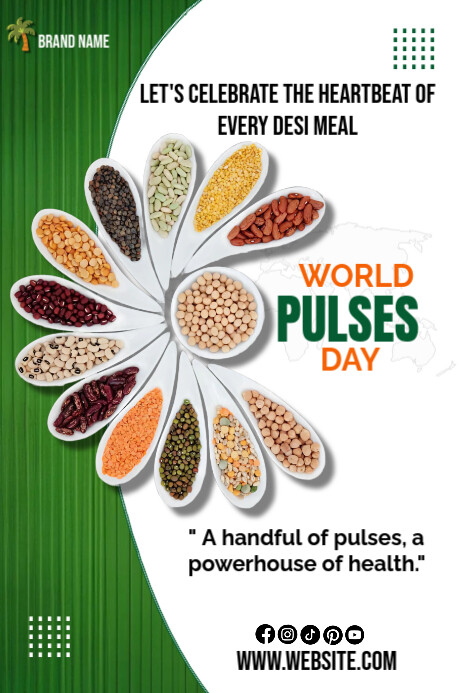 White Maximalist World Pulses Day  Poster template